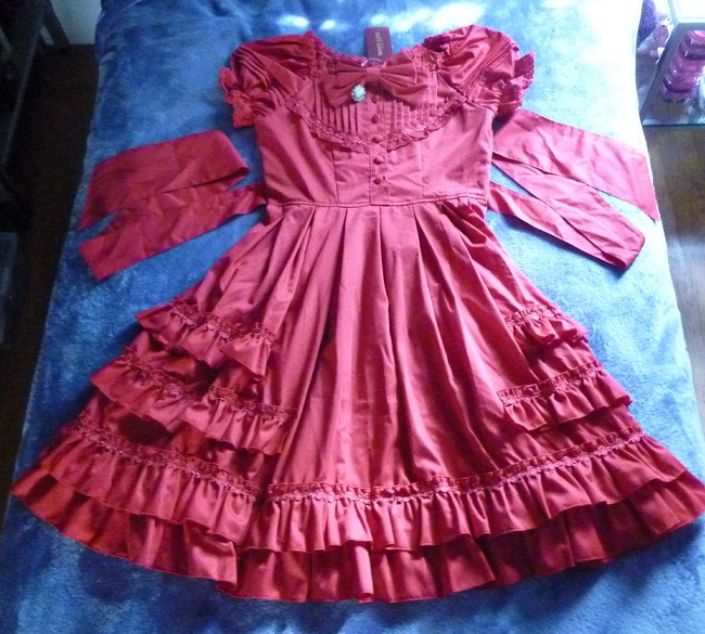strapless open back dress Black red lolita dress – Cutiekill