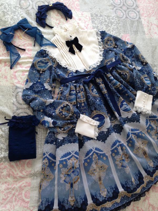 Angelic Pretty Celestial OP in Navy Blue - Bags and Purses - Lace