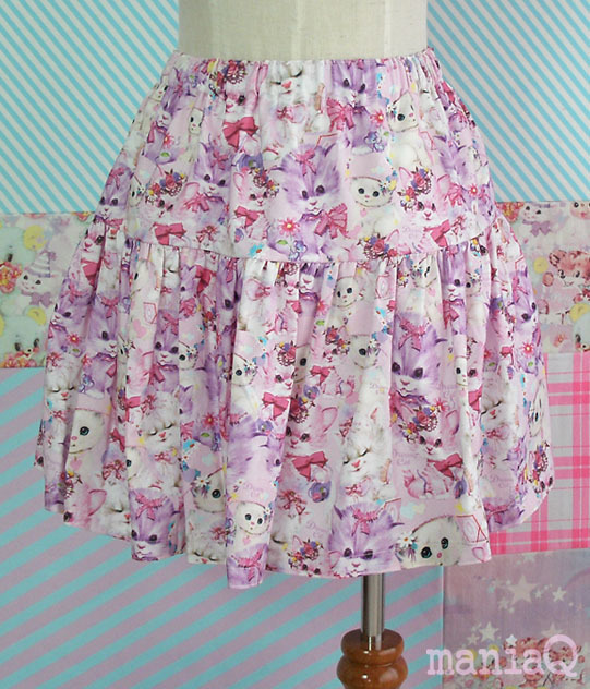 ManiaQ Pastel Fairy Kei Style Dreamy Kitty Skirt Skirts Lace Market