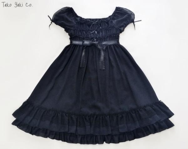 Moi Meme Moitie Shirring Ribbon OP Black - Rare! - One Piece