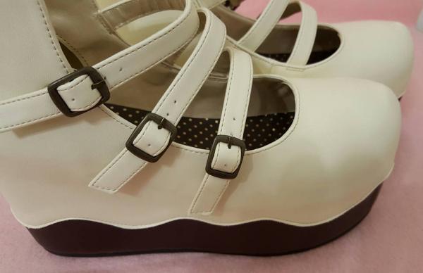 Angelic Pretty Melty Chocolate Shoes in Ivory (L) - Shoes - Lace