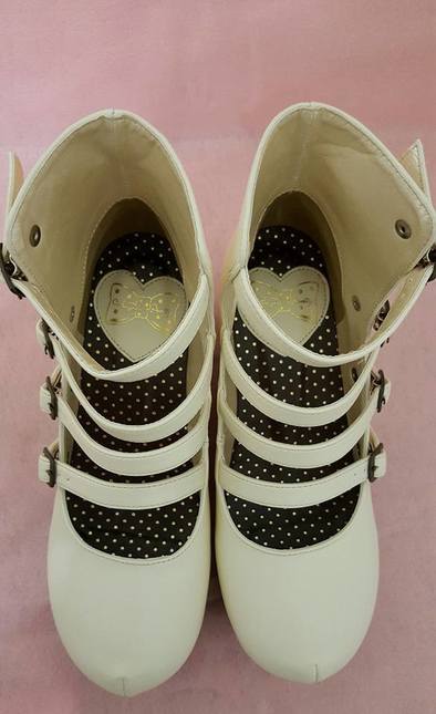 Angelic Pretty Melty Chocolate Shoes in Ivory (L) - Shoes - Lace