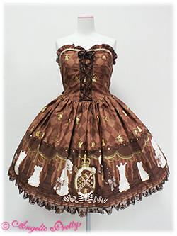 ワンピース Chess Chocolate Bustier JSK Angelic Pretty Chess Chocolate Bustier brown JSK - Jumperskirt