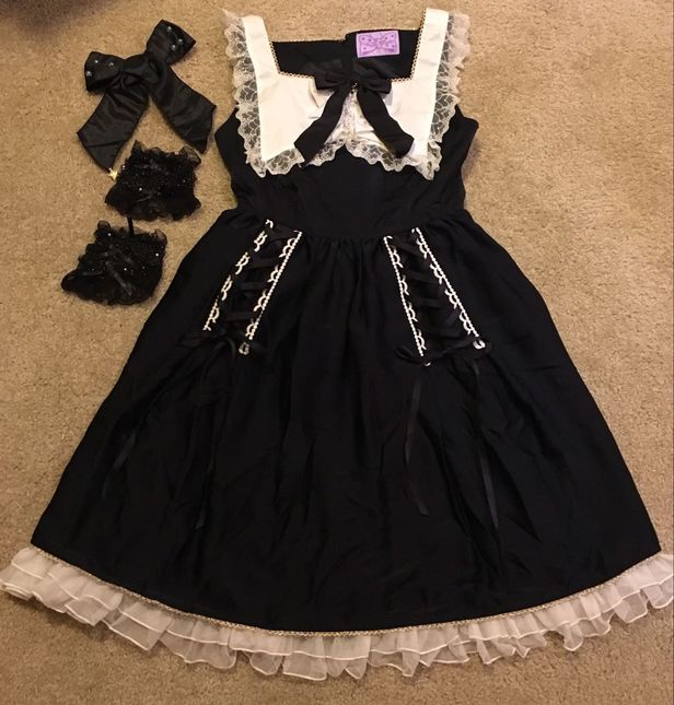 Angelic Pretty True Doll JSK ワンピース Angelic Pretty True Doll jsk SET in black AP - Jumperskirt