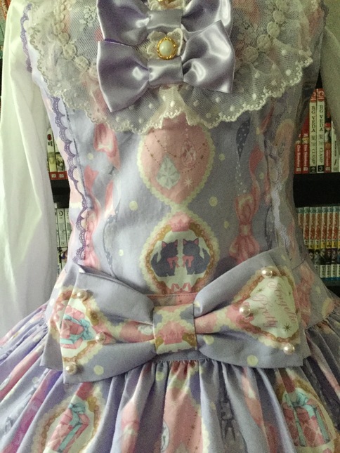 Angelic Pretty Dolly Cat Low Waist JSK Lavender - Jumperskirt