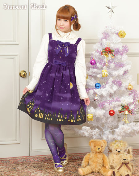 Innocent World Moonlit Walk High Waist JSK in Purple - Dresses