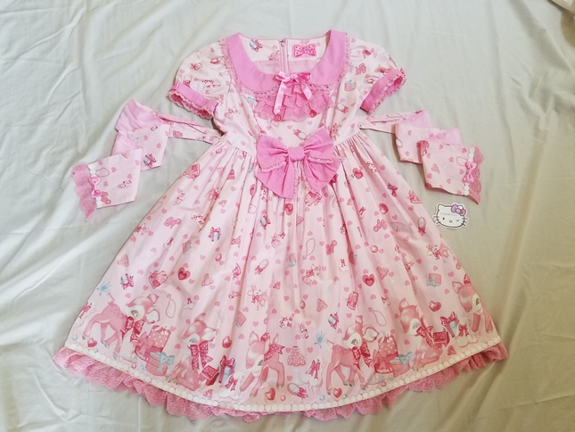 Angelic Pretty Milky-chan the Fawn Pink OP Set - One Piece - Lace