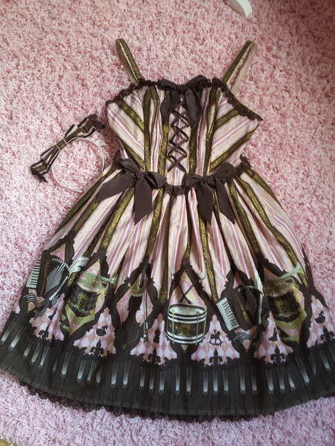Angelic Pretty - Quartet chocolate bustier jsk set (pink