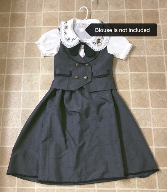 axes femme vest+skirt set in grey Vests Lace Market Lolita Fashion