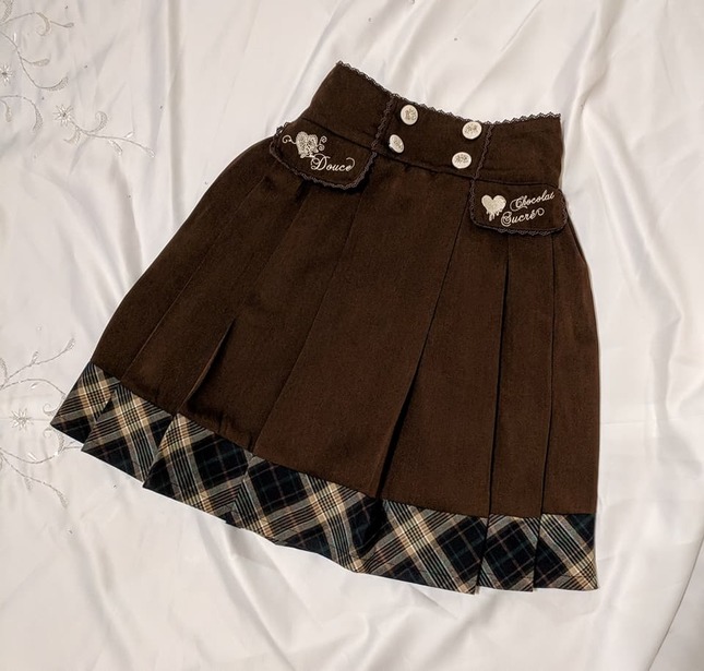 axes femme chocolate skirt Skirts Lace Market Lolita Fashion Sales