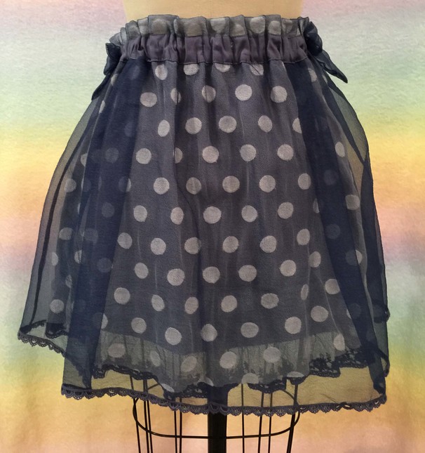 Patterned Skirt Navy Blue Polka Dot Skirt Plus Size Polka Dot