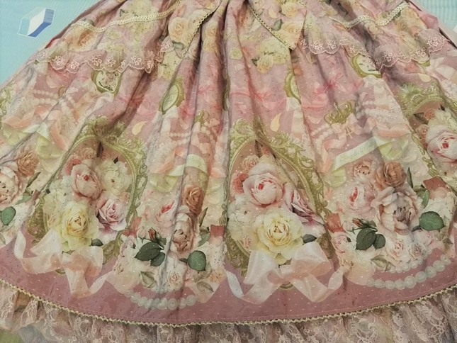 FREE SHIPPING]Angelic Pretty - Rose Museum JSK + Canotier