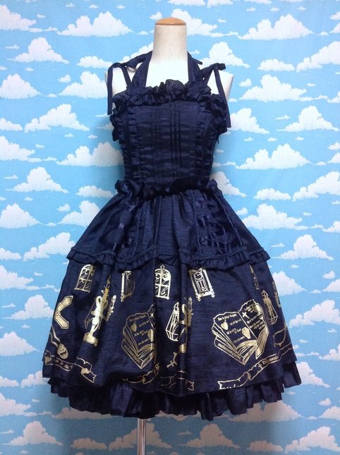 Free Shipping Vampire Jsk In Navy From Metamorphose Temps De Fille Jumperskirt Lace Market Lolita Fashion Sales