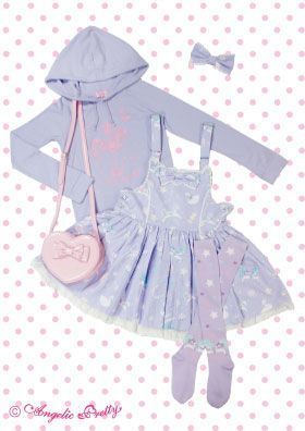 Angelic Pretty Candy sprinkle salopette and hoodie