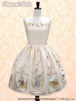 イノセントワールド ピーターラビットコラボ ジャンパースカート タイツ