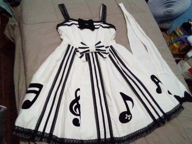 White x Black Angelic Pretty Recital JSK (Free Worldwide Shipping
