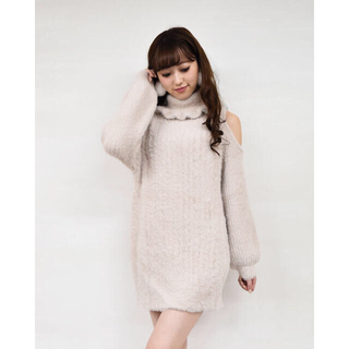 Liz lisa knit sweater open shoulders dress