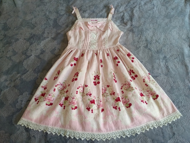 Baby the Stars Shine Bright Cherry Bouquet Print pink JSK