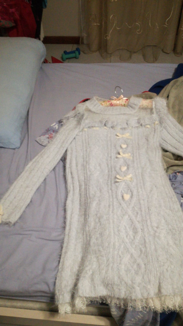 knitted square neck dress Rounded Square Neck Knit Dress in Bone main image 1