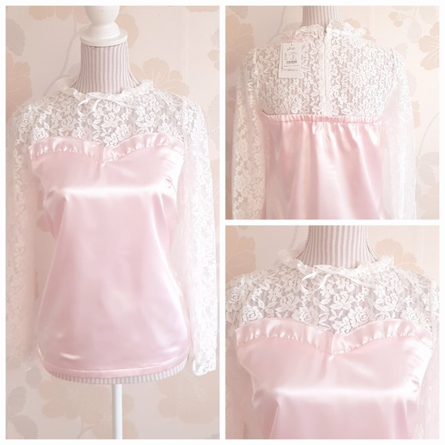 satin and lace blouse
