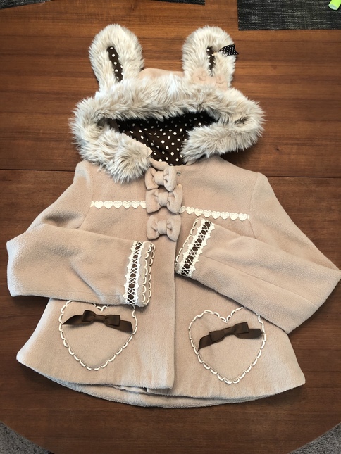 Angelic Pretty Lyrical Bunny Short Coat in brown - Outerwear