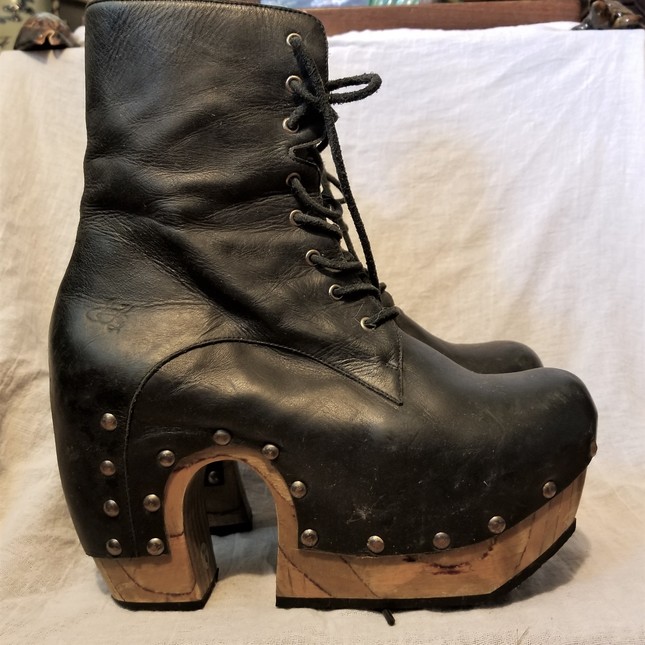 wooden platform shoes