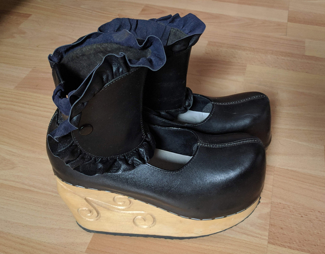 Miho Matsuda Wooden sole platform shoes (25cm) - Shoes - Lace