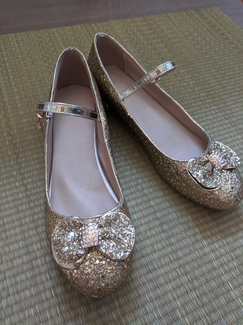 sparkle gold flats
