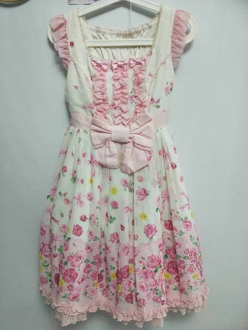 Angelic Pretty Powder Frill Rose JSK - Dresses - Lace Market