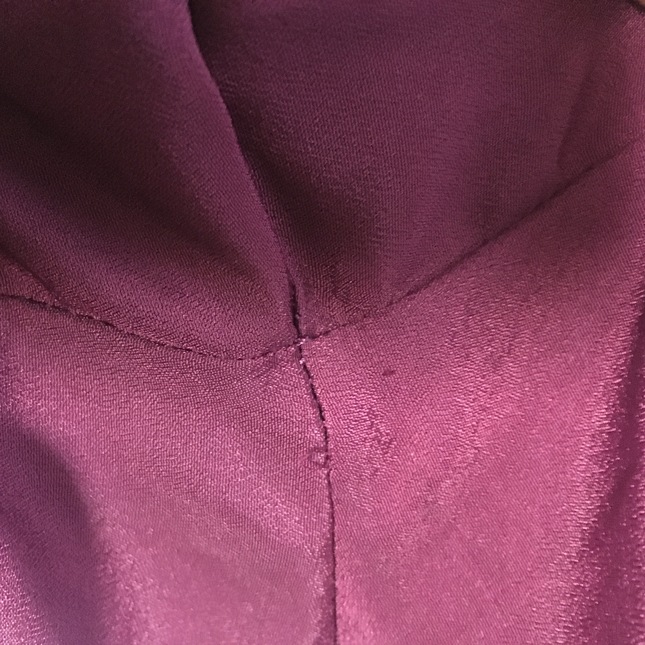 metamorphose standing collar frill blouse with jabot Bordeaux Blouses