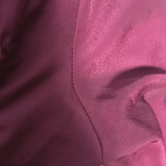 metamorphose standing collar frill blouse with jabot Bordeaux Blouses