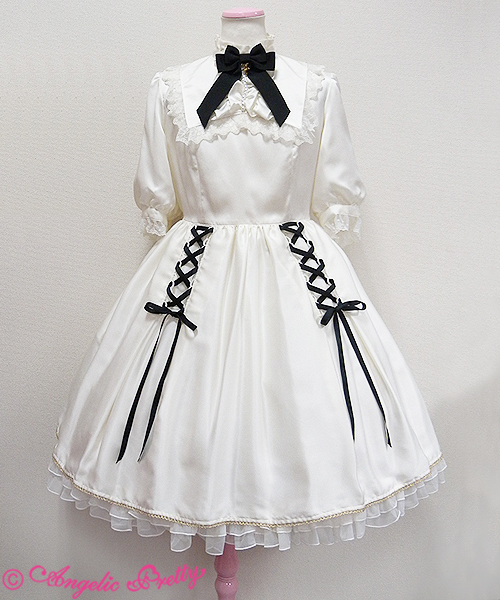 Angelic Pretty True Doll white x black op + headdress - One