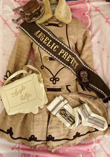 Angelic Pretty Melty Whip Chocolate Skirt and Jacket set in Mocha 