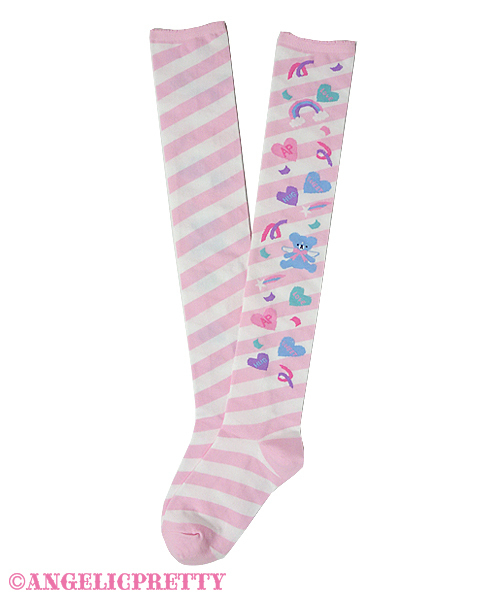 Angelic pretty girly dream sticker otk socks in pink - Socks and Tights ...