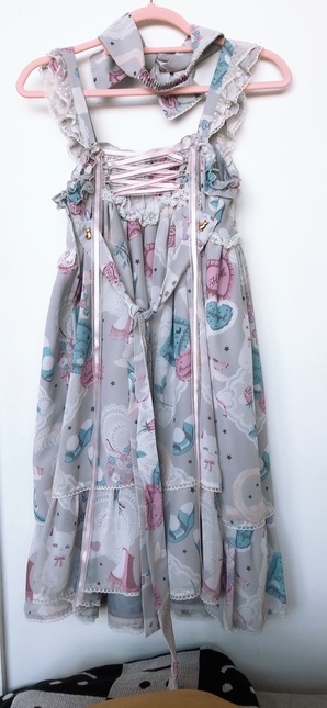 Angelic Pretty My Favorite Room JSK set in GREY (JSK, OTK, and
