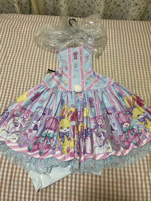 Angelic Pretty：Toy Doll Box ，Salopette（sax*pink） - Salopette