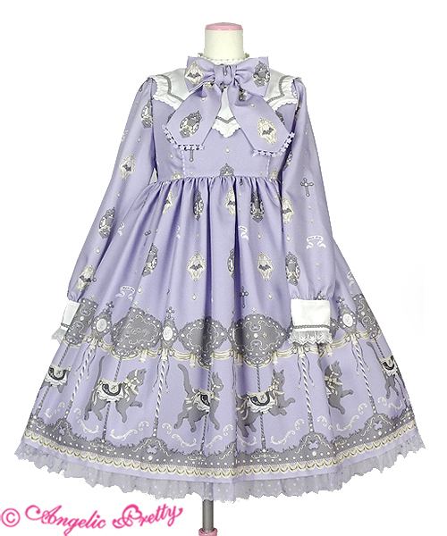 Angelic Pretty Dream Cat Go Round OP and HB set in Lavender 