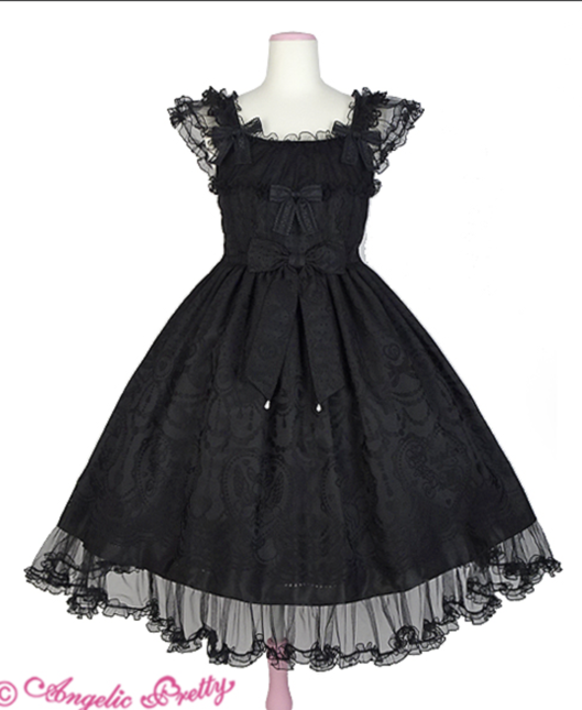 Angelic Pretty Lacy Heart Garden JSK black - Jumperskirt Angelic Pretty Lacy Heart Garden JSK black - Jumperskirt