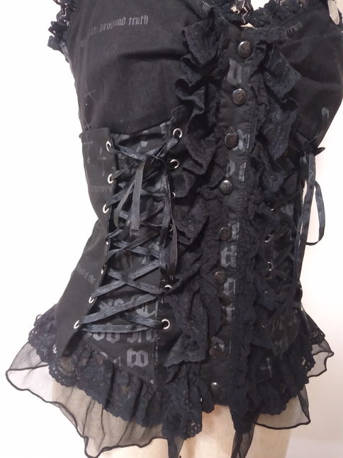 h. NAOTO Blood Vintage Corset Top Size S~M - Tops - Kei Market