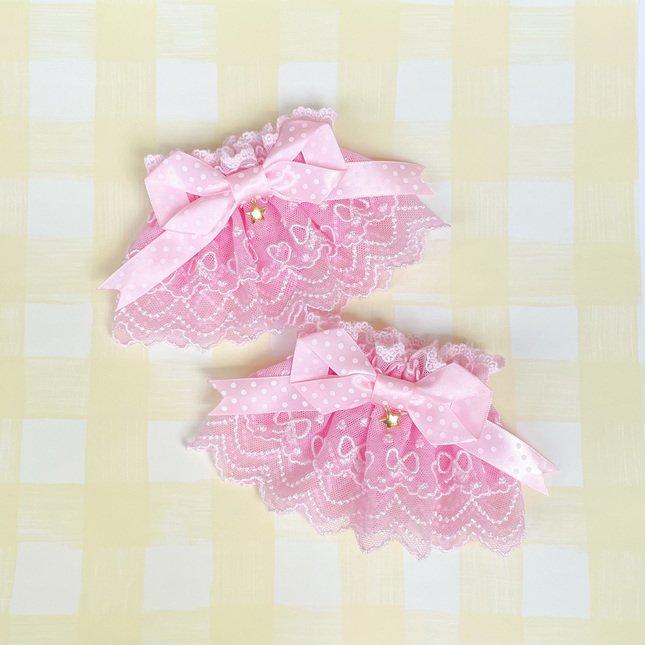 ️Dotted Ribbon Bow Lace Wrist Cuffs Gloves and Wristwear Lace