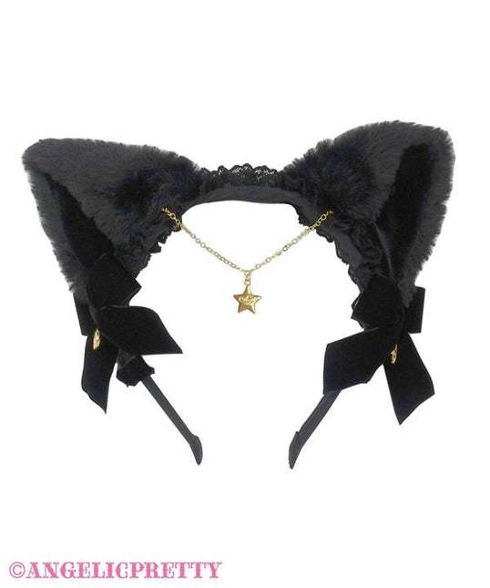 NWT Angelic Pretty Milk Cat Headdress in Black Headdresses Lace