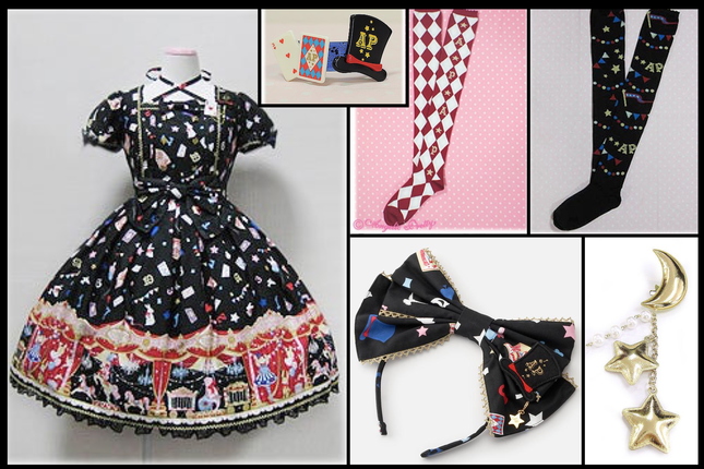 Angelic Pretty - Star Night Theater set - OP Headbow x2 Socks