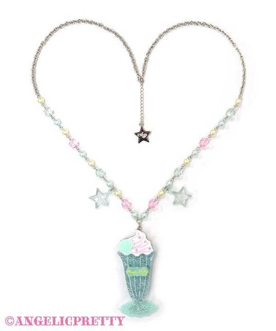 Cream Soda Mermaid Necklace in Mint Jewelry Lace Market Lolita