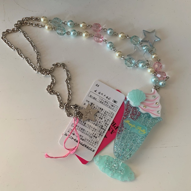 Cream Soda Mermaid Necklace in Mint Jewelry Lace Market Lolita