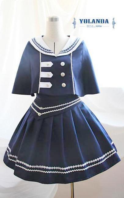 BABINE - Sailor Skirt Set - Blue