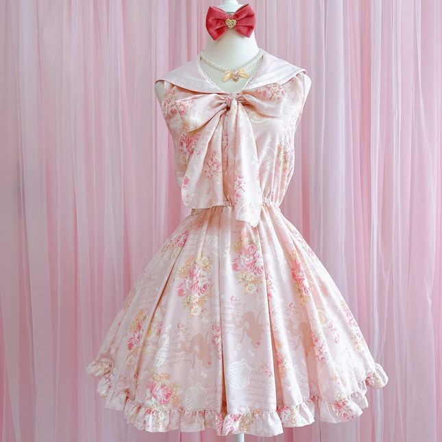 LIZ LISA マーメイド柄セーラーワンピース LIZ LISA Official Online Store Girly Fashion｜ Tokyo Kawaii Life