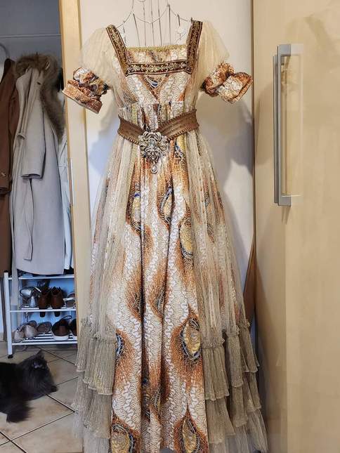 Golden Peacock Feather Regency Dress Taobao Indie - One Piece - Lace  Market: Lolita Fashion Sales