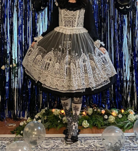 Moi meme moitie x Baroque lace tablier - Dresses - Lace