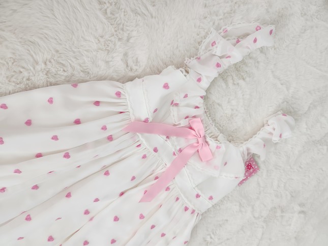 Angelic Pretty Petit Heart JSK in White - Dresses - Lace