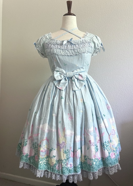 Angelic Pretty ピンク JSK 天使柄 アンジェリックプリティ Angelic Pretty Happy Garden JSKピンク